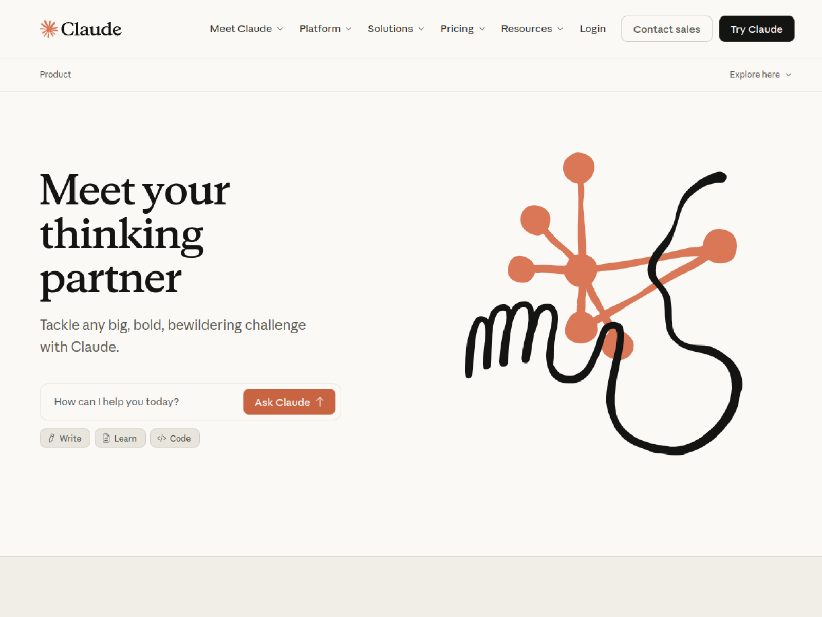 Claude homepage