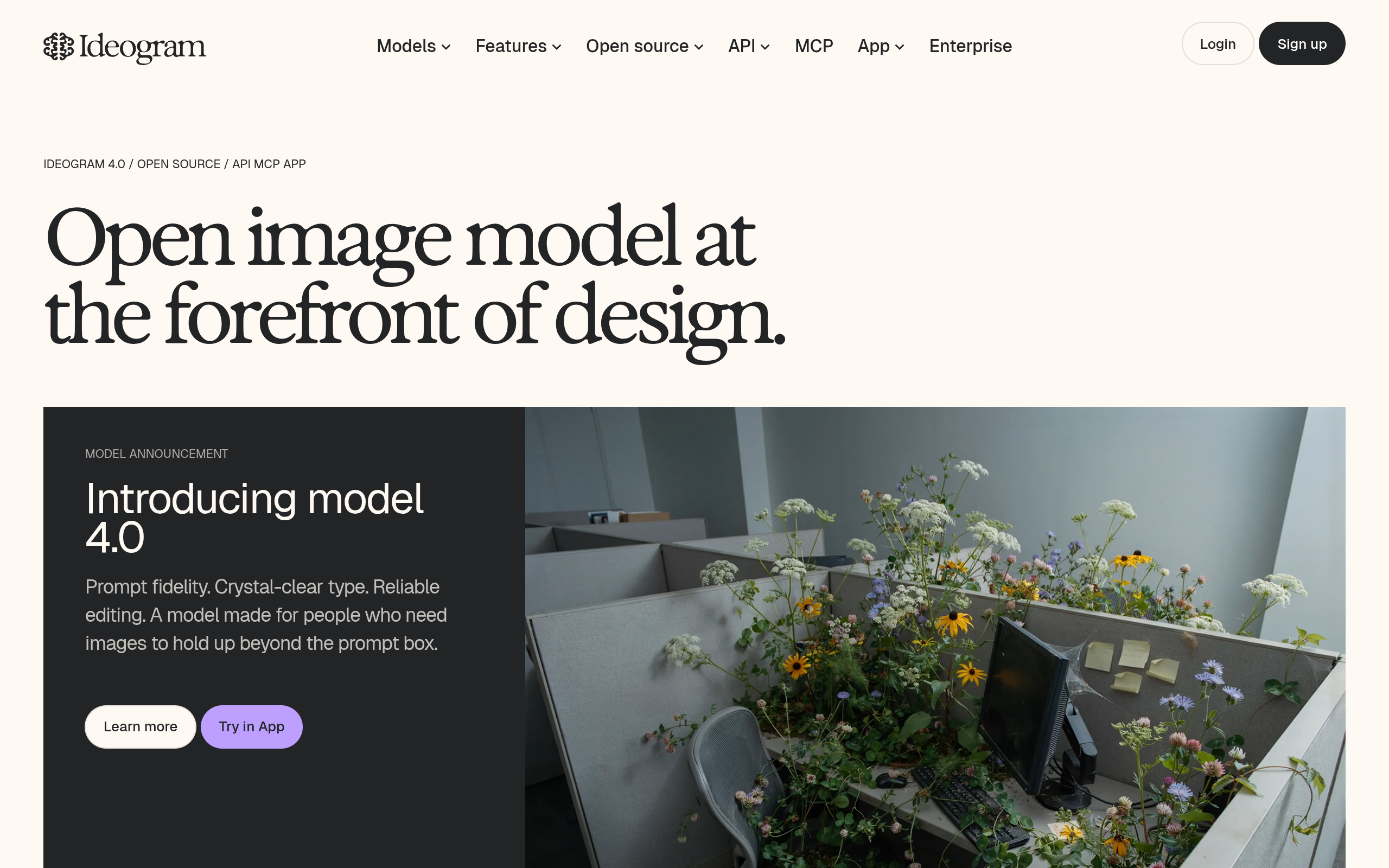 Ideogram AI image generation homepage