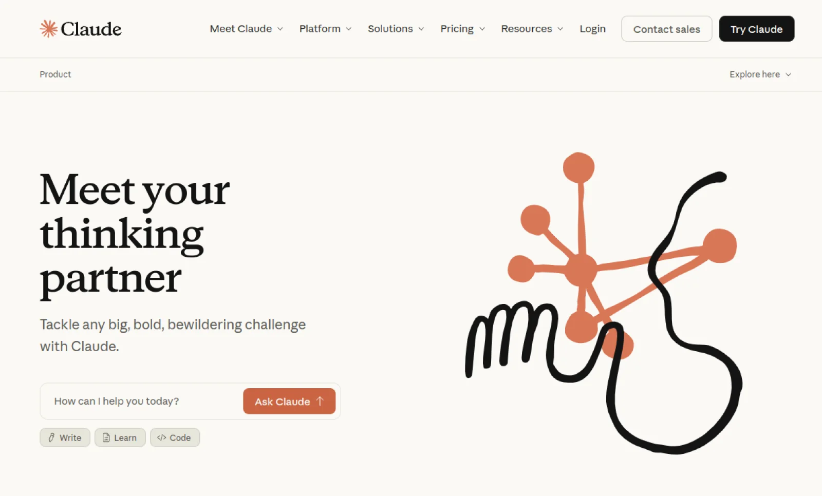 Claude homepage